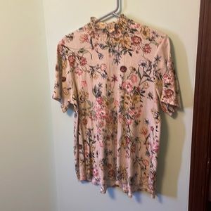 Collared floral illustrated blouse. Simply poetic.